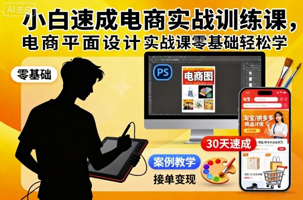 小白速成电商实战训练课,电商平面设计实战课零基础轻松学-知乎者也