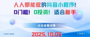 人人都能做的抖音小程序，0门槛0成本，适合新手-知乎者也