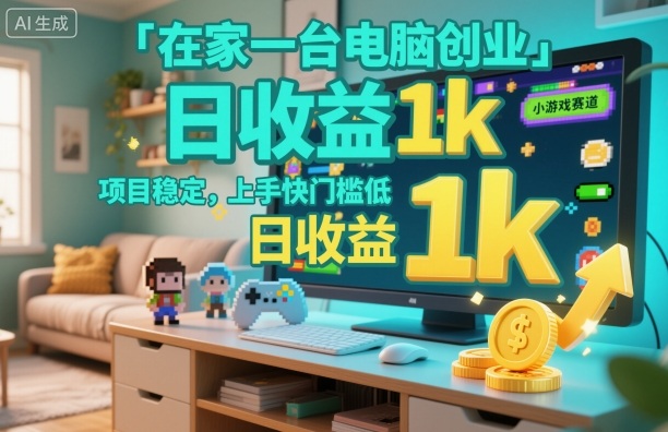 在家一台电脑创业,小游戏赛道,项目稳定,上手快门槛低,日收益1k+【揭秘】-知乎者也