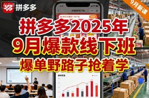 拼多多2025年9月爆款线下班，爆单野路子抢着学-知乎者也