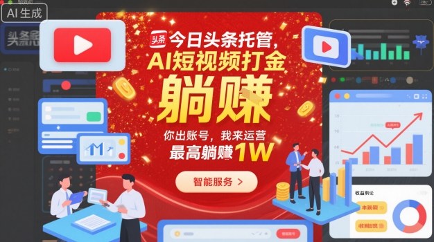 今日头条托管,AI短视频打金,你出账号,我来运营,最高躺賺1W【揭秘】-知乎者也