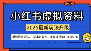 小红书虚拟资料项目:最新搜索流变现玩法,0成本简单可复制,一人多店打法,新手也可轻松日入5张+-知乎者也