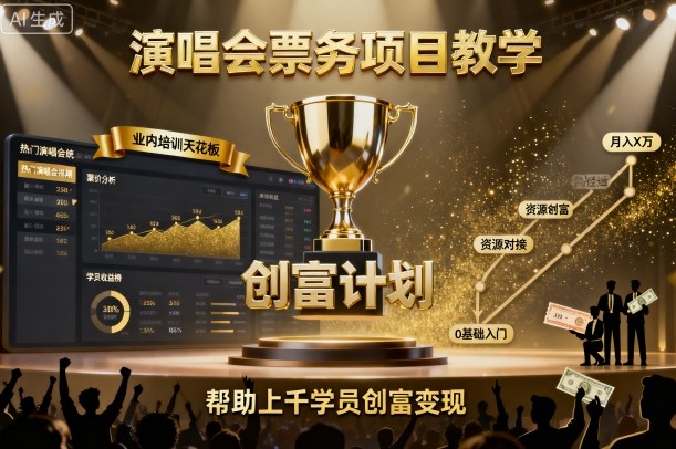演唱会票务项目教学,业内培训天花板,帮助上千学员创富变现-知乎者也