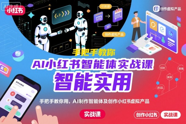 AI小红书智能体实战课，手把手教你用AI制作智能体及创作小红书虚拟产品，提效+内容商业化-知乎者也
