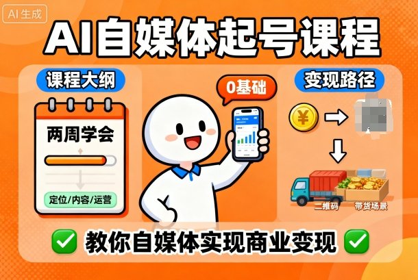 AI自媒体起号课程，0基础小白两周学会，教你自媒体实现商业变现-知乎者也