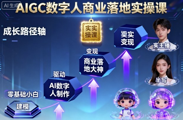 AIGC数字人商业落地实操课,从零基础小白到AI数字人大神-知乎者也