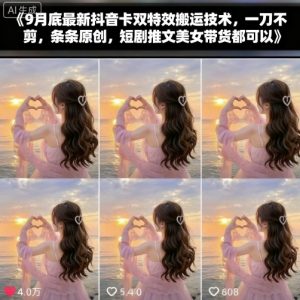 9月底最新抖音卡双特效搬运技术，一刀不剪，条条原创，短剧推文美女带货都可以-知乎者也