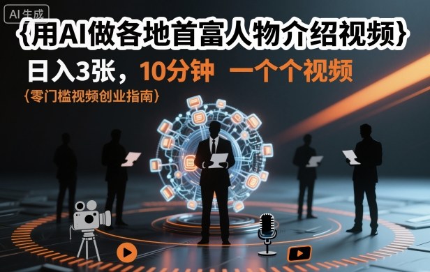 用AI做各地首富人物介绍视频,日入3张,10分钟一个视频-知乎者也