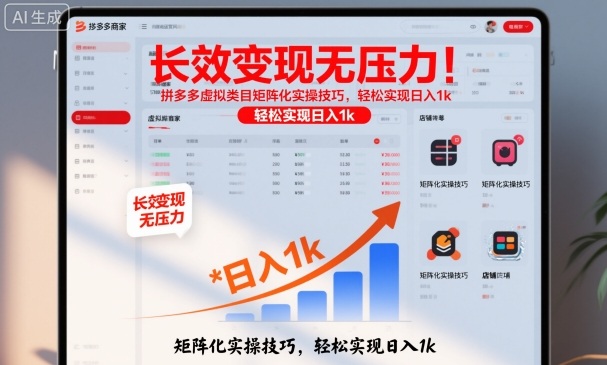 长效变现无压力!拼多多虚拟类目矩阵化实操技巧,轻松实现日入1k【揭秘】-知乎者也