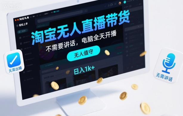 淘宝无人直播带货,不需要出镜,不需要讲话,电脑全天开播,轻松上手,日入1k+【揭秘】-知乎者也