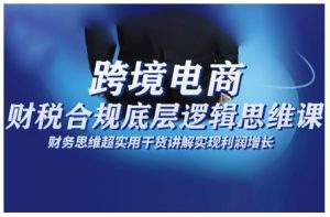 跨境电商财稅合规底层逻辑思维课,财务思维超实用于货讲解实现利润增长-知乎者也