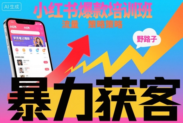 小红书爆款培训班,小红书获客野路子流量打法,暴力持续获客-知乎者也