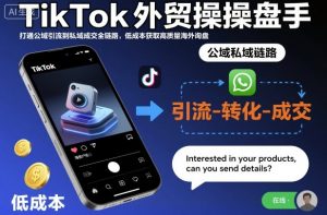 TikTok外贸操盘手,打通公域引流到私域成交全链路,低成本获取高质量海外询盘-知乎者也