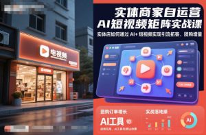 实体商家自运营AI短视频矩阵实战课,实体店如何通过AI+短视频实现引流拓客、团购增量-知乎者也