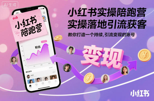 小红书实操陪跑营,实操落地引流获客,教你打造一个持续引流变现的账号-知乎者也