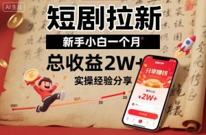 短剧拉新新手小白一个月总收益2W+实操经验分享-知乎者也
