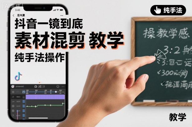 抖音一镜到底素材混剪教学，纯手法操作-知乎者也