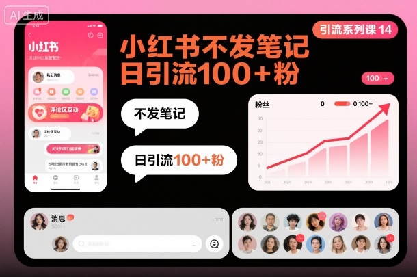 引流系列课14:小红书不发笔记日引流100+粉-知乎者也
