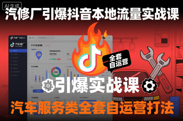 汽修厂引爆抖音本地流量实战课,汽车服务类全套自运营打法-知乎者也
