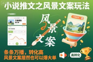小说推文之风景文案玩法,条条万播,转化高,风景文案居然也可以爆大单!-知乎者也