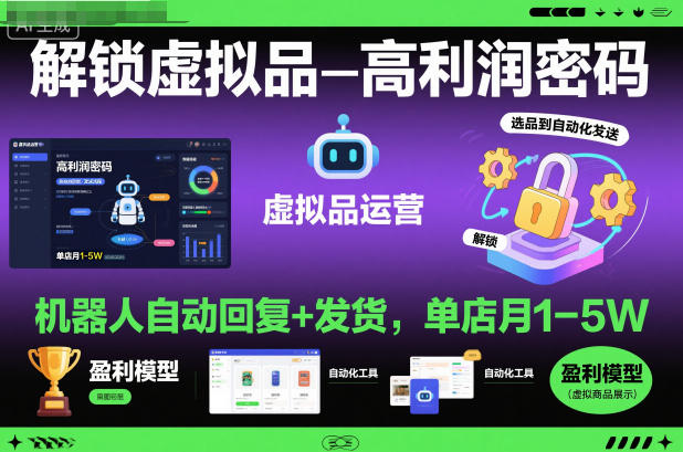 解锁虚拟品高利润密码:机器人自动回复+发货,单店月1-5W【揭秘】-知乎者也
