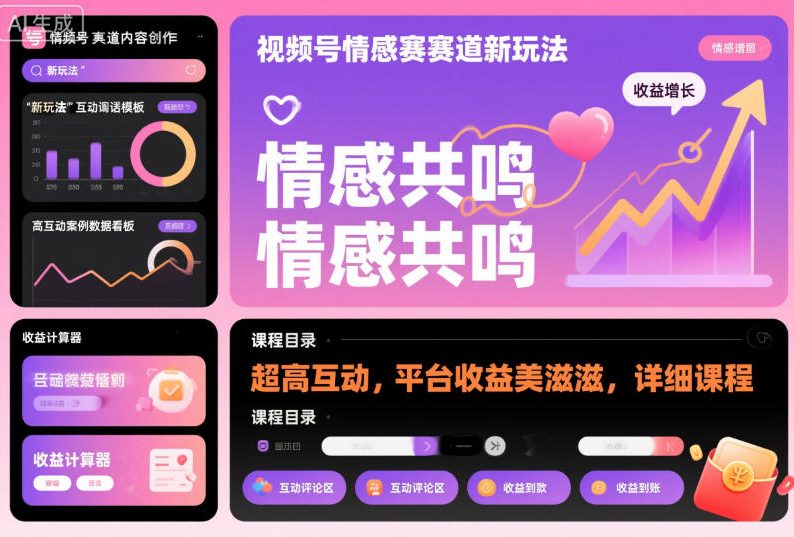 视频号情感赛道新玩法,超高互动,平台收益美滋滋,详细课程-知乎者也