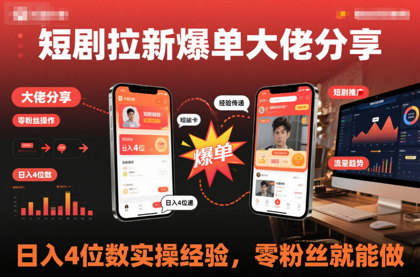 短剧拉新爆单大佬分享日入4位数实操经验，零粉丝就能做-知乎者也