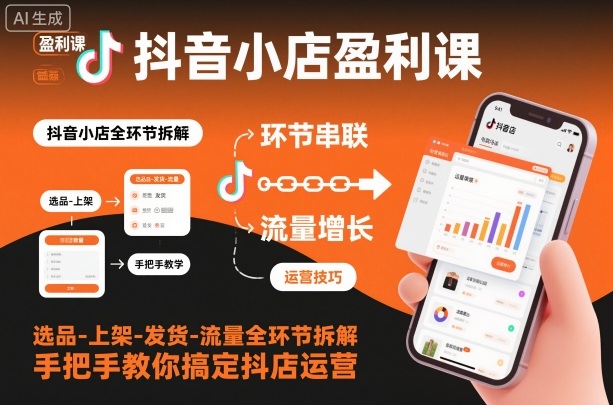 抖音小店盈利课-选品-上架-发货-流量全环节拆解，手把手教你搞定抖店运营-知乎者也