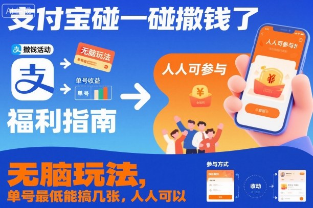 支付宝碰一碰撒钱了，无脑玩法，单号最低能搞几张，人人可以撸【揭秘】-知乎者也