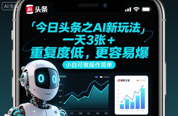 今日头条之AI新玩法,一天3张+,重复度低,更容易爆,小白可做操作简单-知乎者也