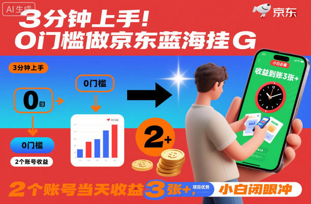 3分钟上手!0门槛做京东蓝海全自动掘金,2个账号当天收益3张+,小白闭眼冲【揭秘】-知乎者也