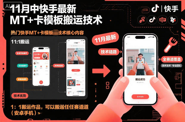 11月中快手最新MT+卡模板搬运技术,1:1搬运作品,可以搬运任何赛道(安卓手机)-知乎者也