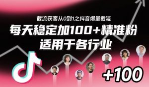 截流获客从0到1之抖音爆量截流,每天稳定加100+精准粉,适用于各行业-知乎者也