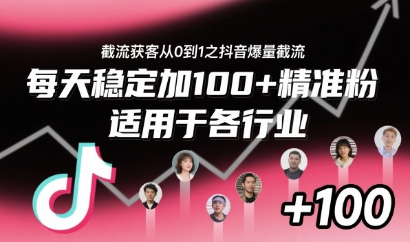 截流获客从0到1之抖音爆量截流,每天稳定加100+精准粉,适用于各行业-知乎者也