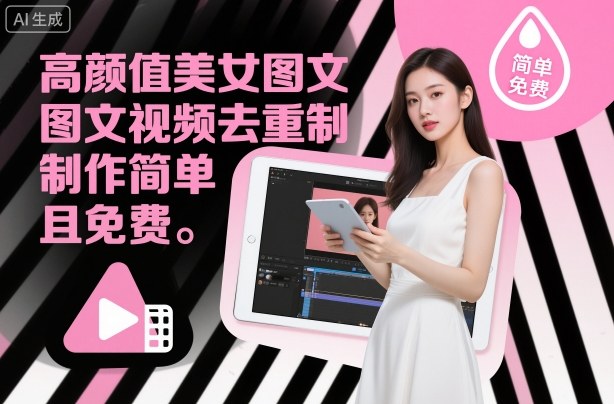 高颜值美女图文视频去重制作教学，制作简单且免费-知乎者也