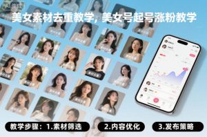 美女素材去重教学，美女号起号涨粉教学-知乎者也