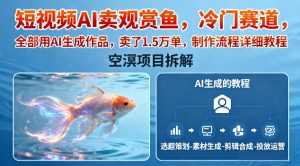 短视频AI卖观赏鱼,冷门赛道,全部用AI生成作品,卖了1.5W单,制作流程详细教程-知乎者也