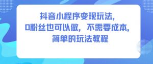 抖音小程序变现玩法，0粉丝也可以做，不需要成本，简单的玩法教程-知乎者也