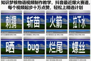 知识梦核物语视频制作教学,抖音最近爆火赛道,每个视频起步十万点赞,轻松上精选计划-知乎者也