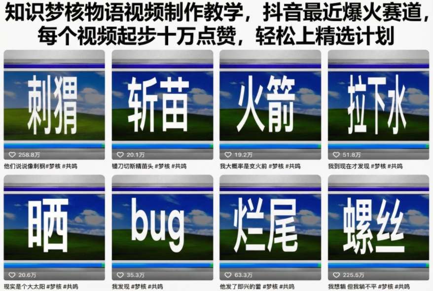 知识梦核物语视频制作教学,抖音最近爆火赛道,每个视频起步十万点赞,轻松上精选计划-知乎者也