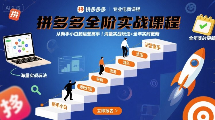 拼多多全阶实战课程,从新手小白到运营高手,海量实战玩法+全年实时更新【2025年10月更新】-知乎者也