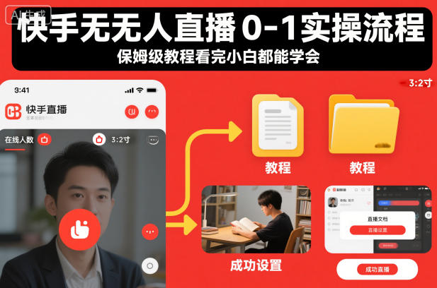 快手无人直播0-1实操流程,保姆级教程看完小白都能学会-知乎者也