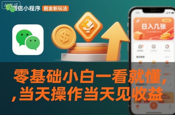 微信小程序掘金新玩法,日入几张,零基础小白一看就懂,当天操作当天见收益【揭秘】-知乎者也