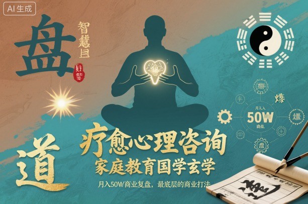 疗愈心理咨询，家庭教育国学玄学，月入50个商业复盘，最底层的商业打法-知乎者也