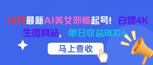 12月最新AI美女邪修起号！白嫖4K生图网站，单日收益8张+-知乎者也