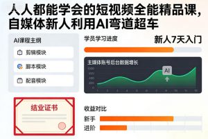 人人都能学会的短视频全能精品课,自媒体新人利用AI弯道超车-知乎者也