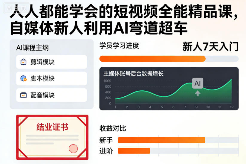 人人都能学会的短视频全能精品课,自媒体新人利用AI弯道超车-知乎者也