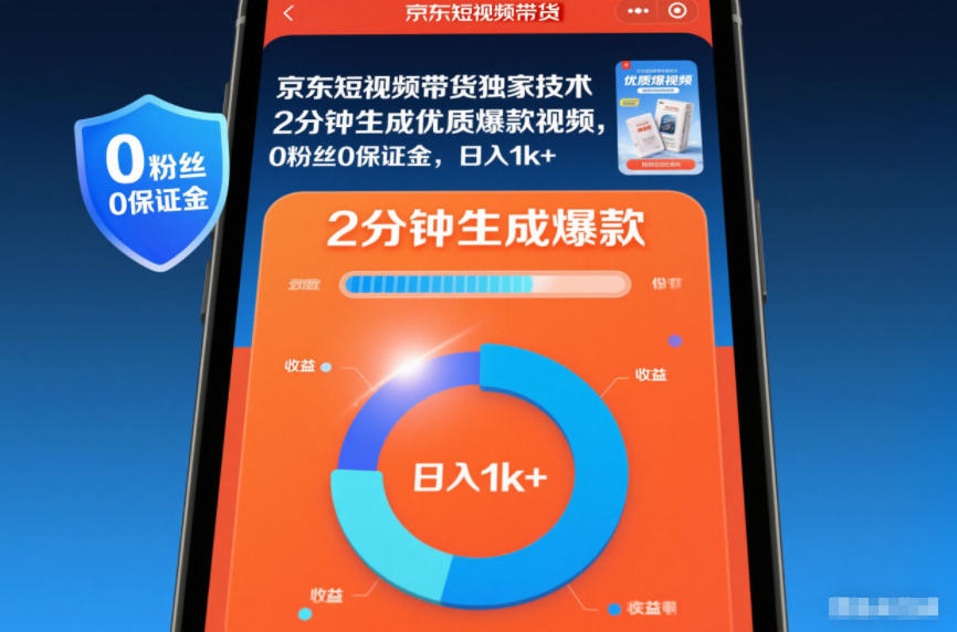 京东短视频带货独家技术,2分钟生成一条优质爆款视频,0粉丝0保证金,日入1k+【揭秘】-知乎者也