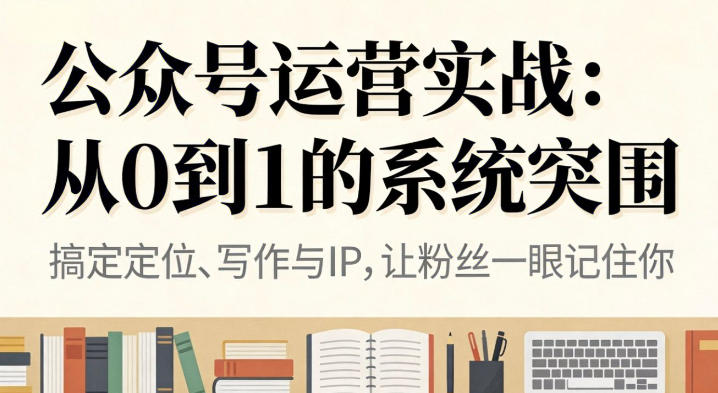 公众号运营实战,从定位到变现的全流程,从0到1的系统突围-知乎者也