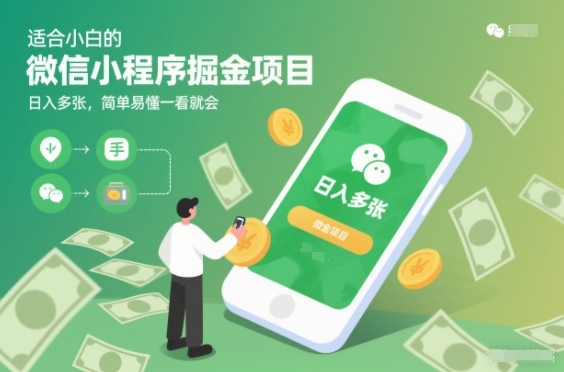 适合小白的微信小程序掘金项目,日入多张,简单易懂一看就会【揭秘】-知乎者也